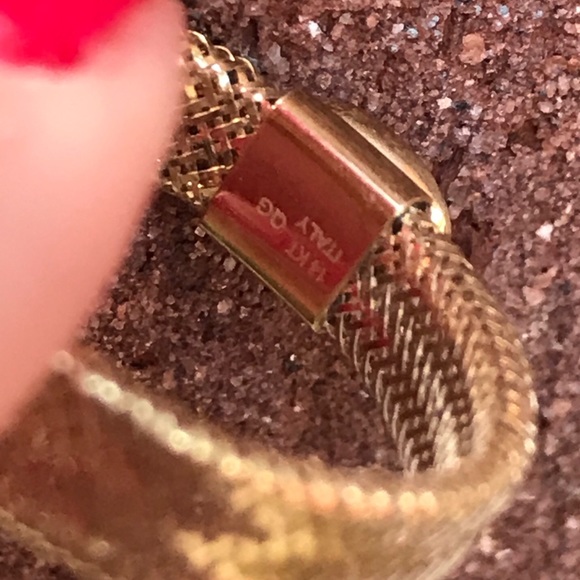 14k Gold Unique Designer Amethyst (?) Mesh Ring - Picture 6 of 8